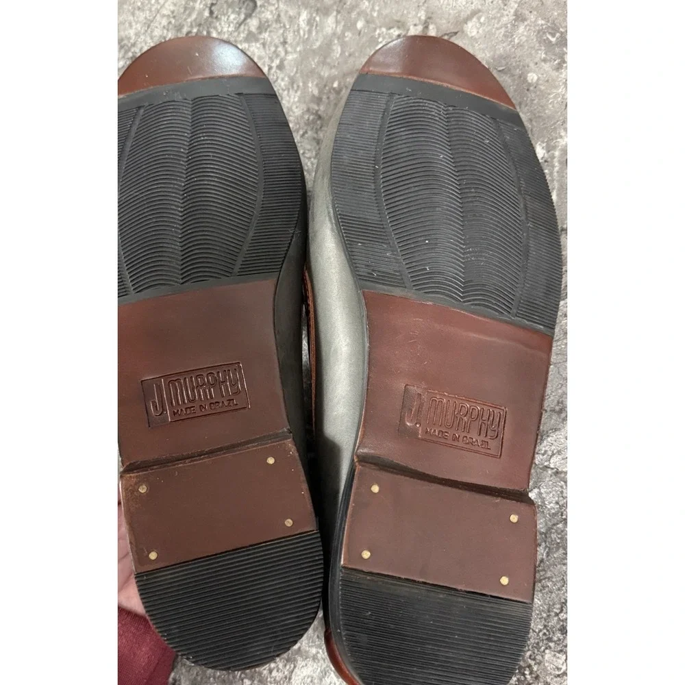 J. Murphy Men's Tassel Moc-Toe Loafer Slip-On Colorblock Gray Brown Sz 8M